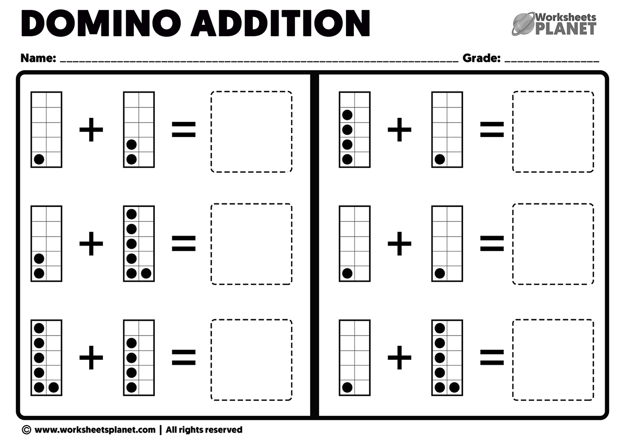 Domino Addition Worksheets Printable Math Worksheets Domino Addition Worksheets Printable Math Worksheets