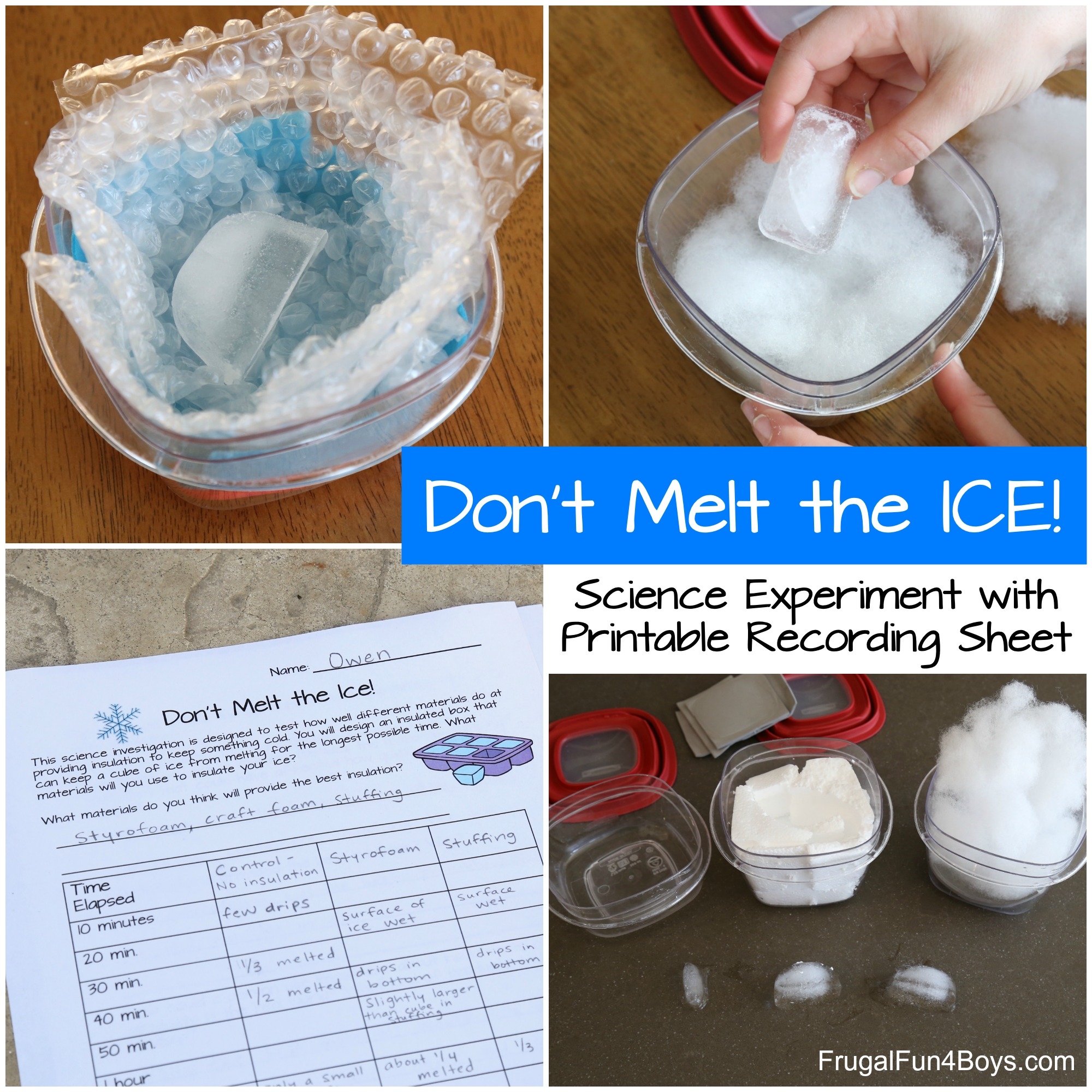 Don t Melt The Ice Science Experiment For Kids Frugal Fun For Boys And Girls
