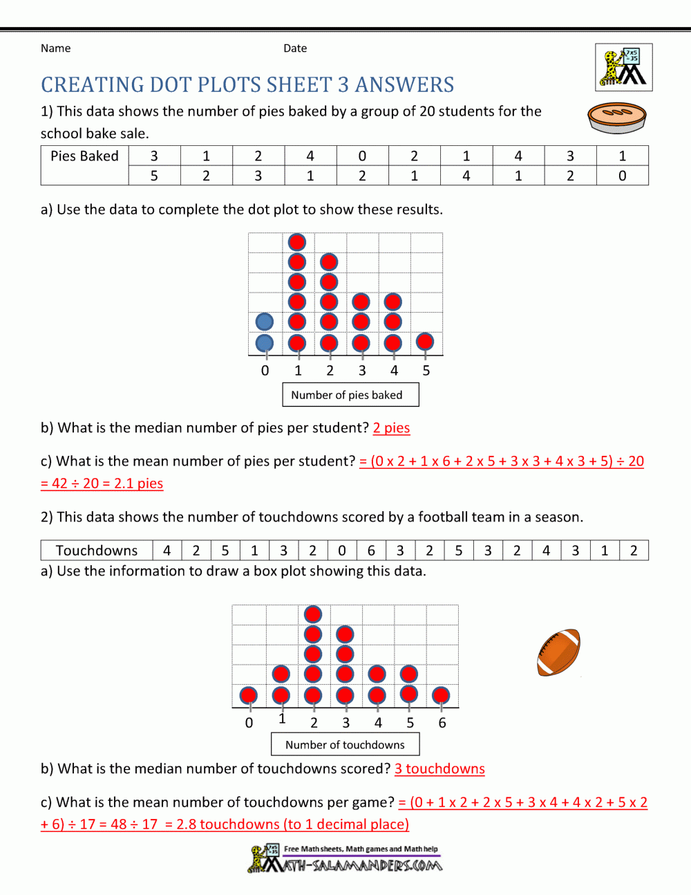 Dot Plot Worksheets Dot Plot Worksheets