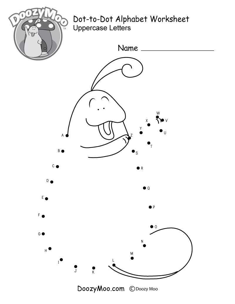 Dot to Dot Uppercase Letters Worksheet Free Printable Doozy Moo Dot to Dot Uppercase Letters Worksheet Free Printable Doozy Moo