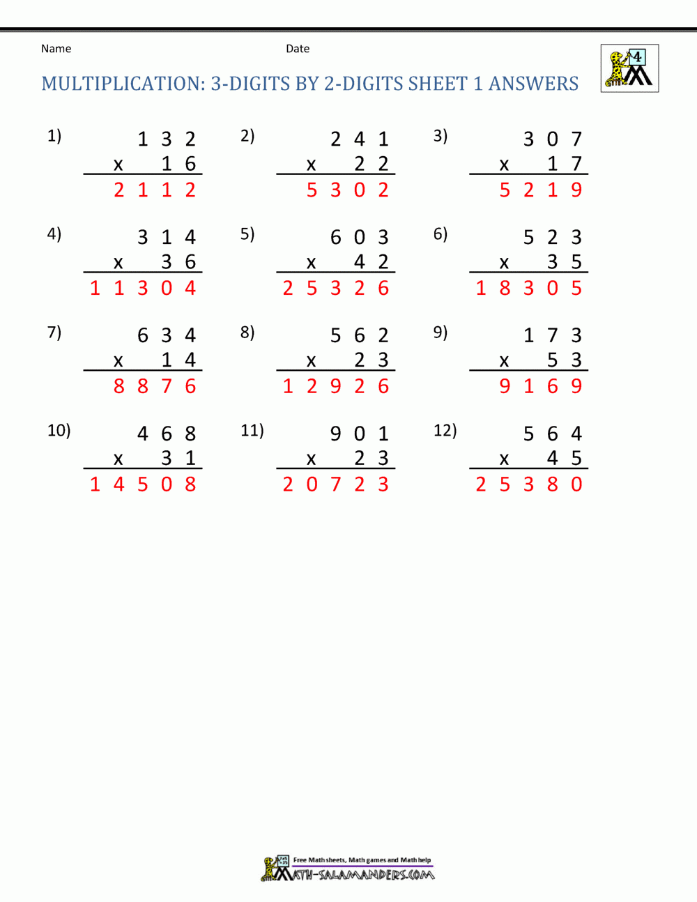 Double Digit Multiplication Worksheets 4th Grade Double Digit Multiplication Worksheets 4th Grade