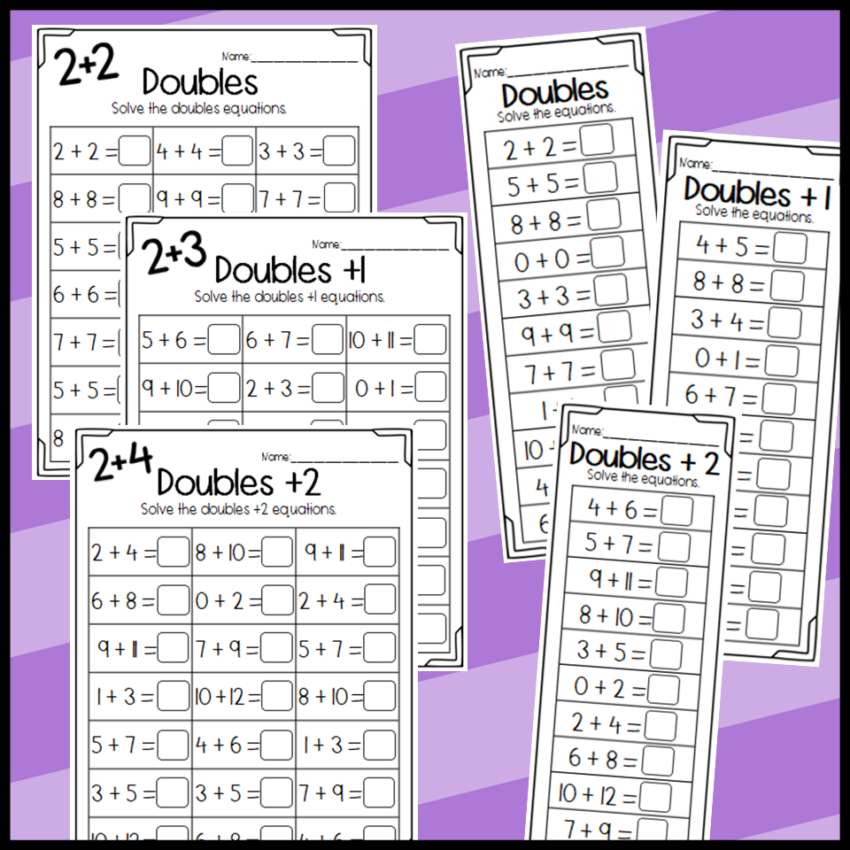 Doubles Doubles Plus 1 And Doubles Plus 2 Sorts And Worksheets Made By Teachers