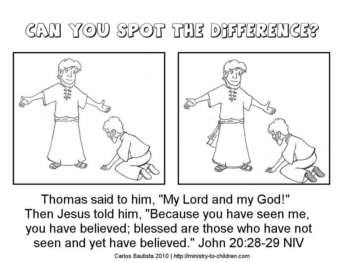 Doubting Thomas Sunday School Worksheet Doubting Thomas Sunday School Worksheet
