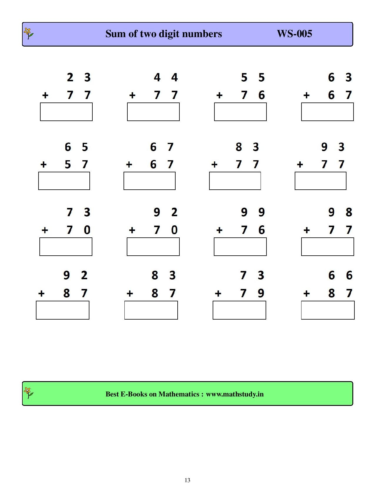 Maths Worksheet For Class 2 Maths Worksheet For Class 2