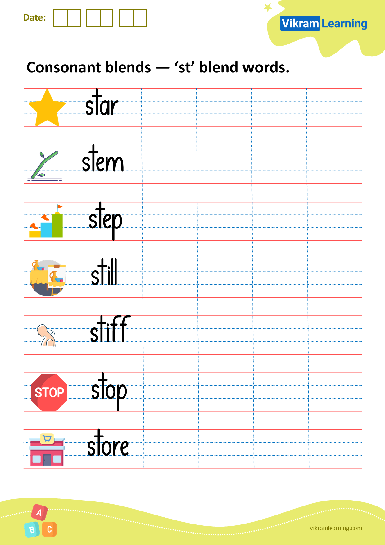 Download Consonant Blends Worksheets For Free Vikramlearning