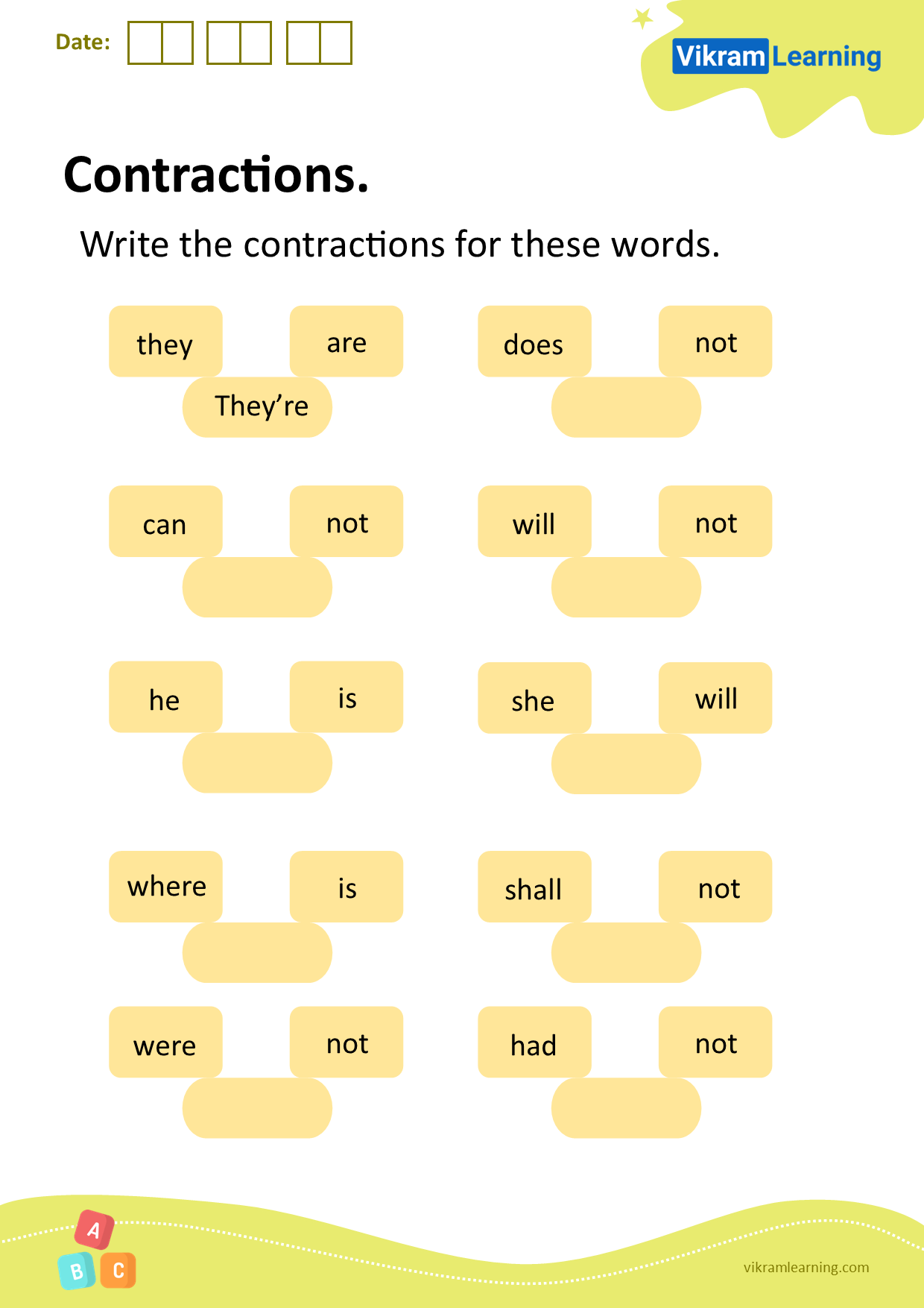 Download Contractions Worksheets For Free Vikramlearning Download Contractions Worksheets For Free Vikramlearning