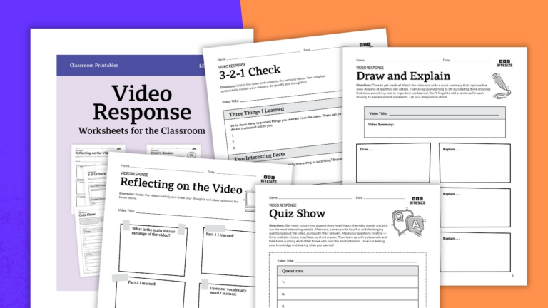 Download Our Free Video Response Worksheet Bundle BBC Learning Hub