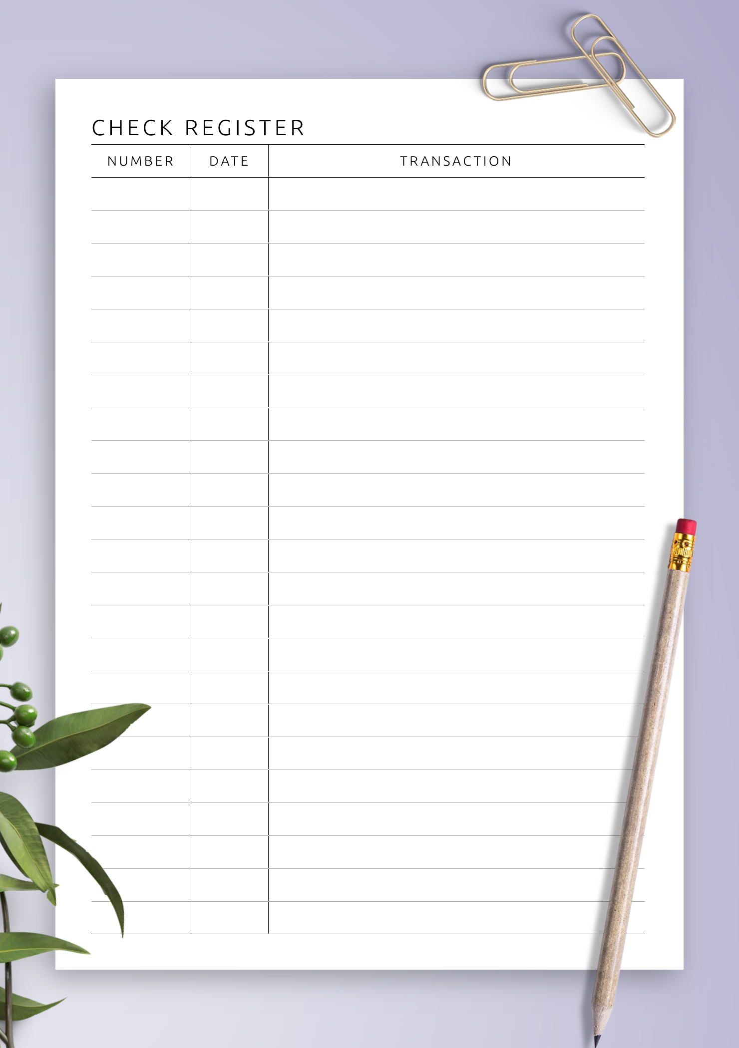 Download Printable Checkbook Register And Withdrawal Template PDF Download Printable Checkbook Register And Withdrawal Template PDF