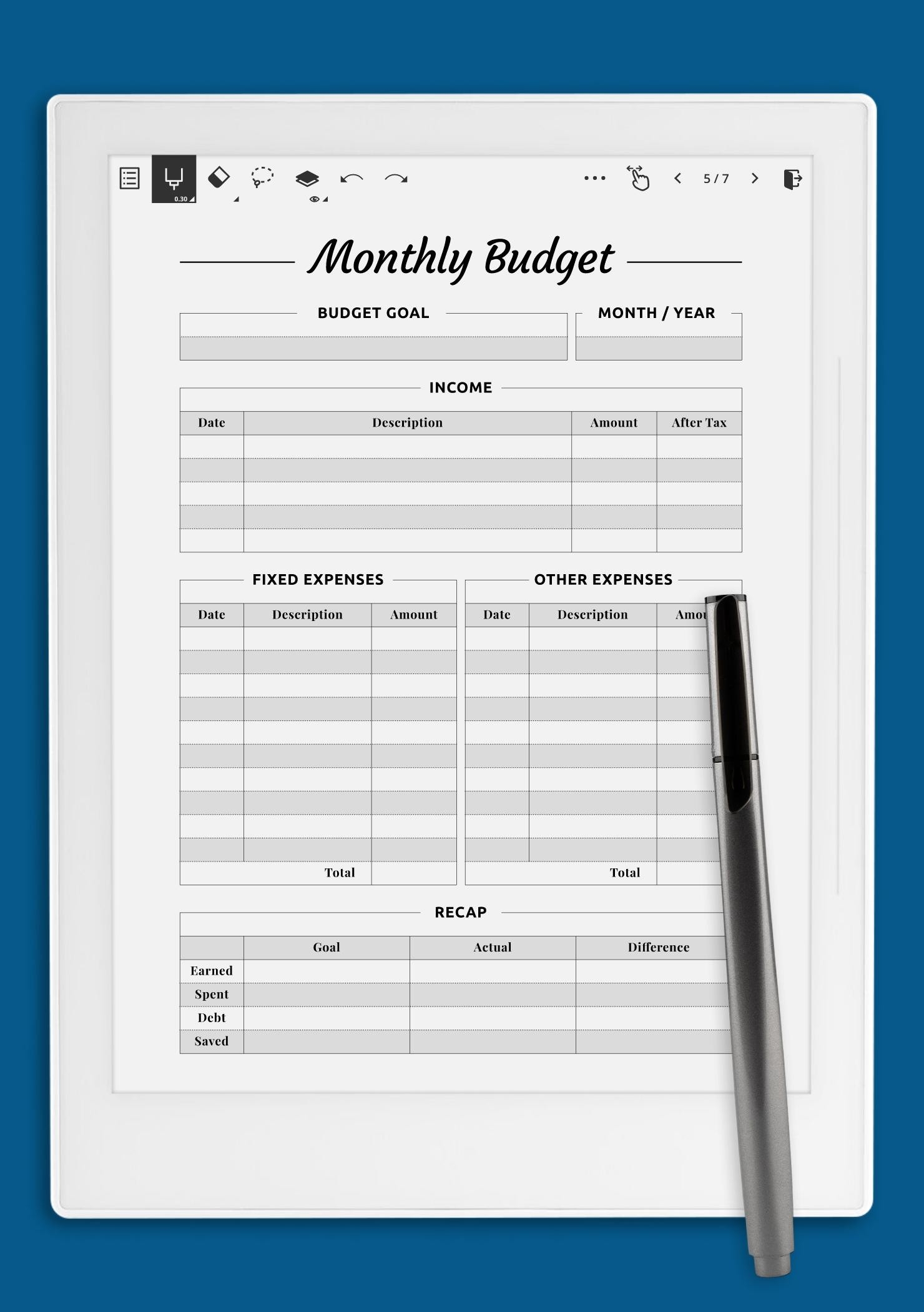 7 Free Printable Budgeting Worksheets