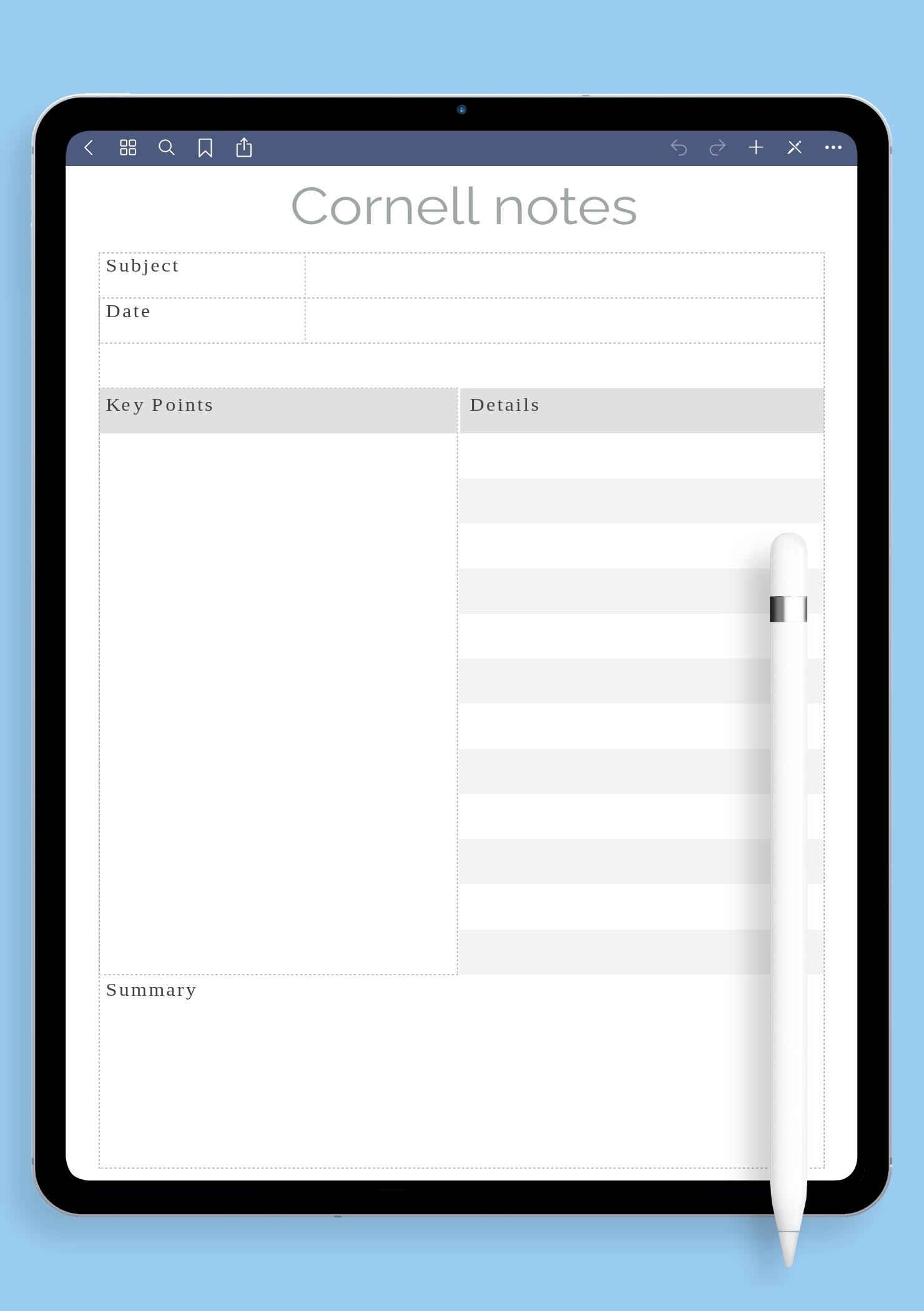 Download Printable Simple Cornell Note Taking Worksheet PDF
