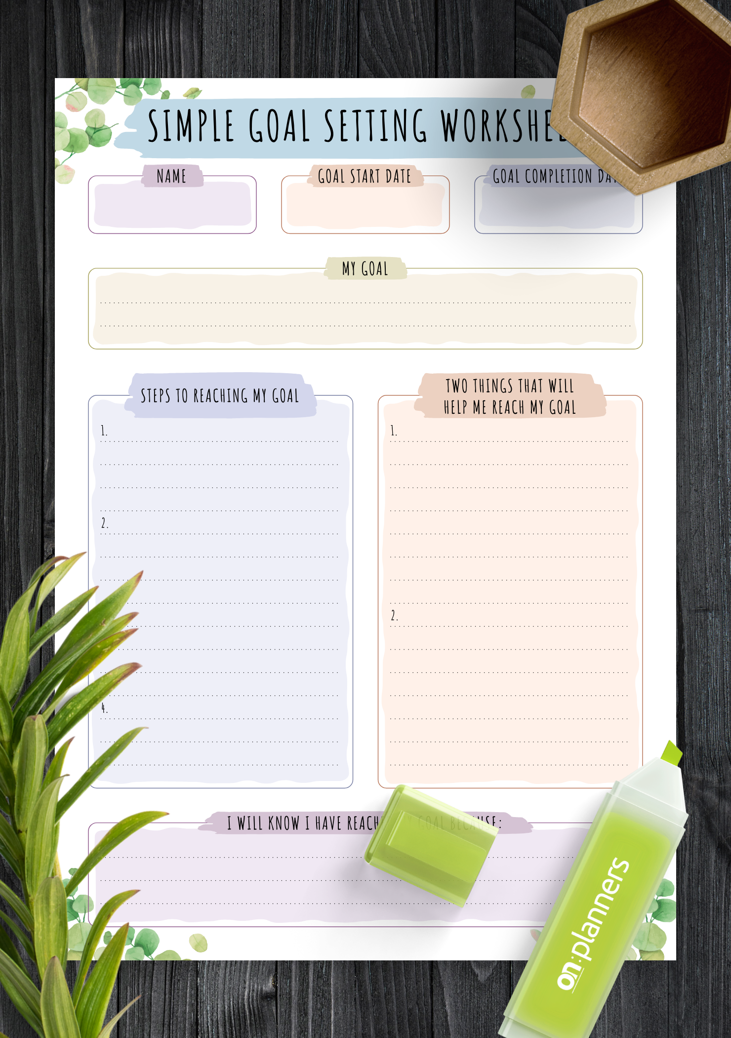 My Goal Worksheet Printable My Goal Worksheet Printable