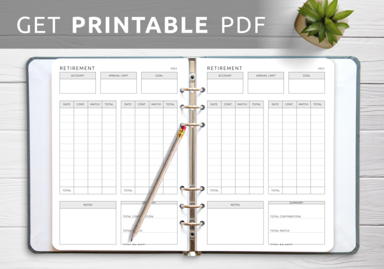 Download Printable Simple Retirement Plan Template PDF