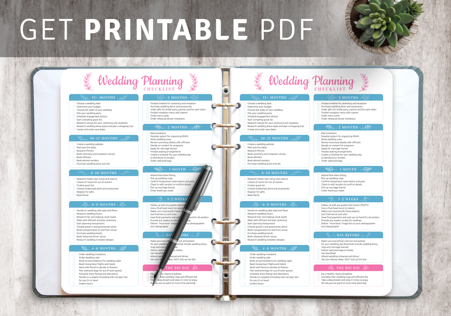 Download Printable Wedding Planning Checklist PDF