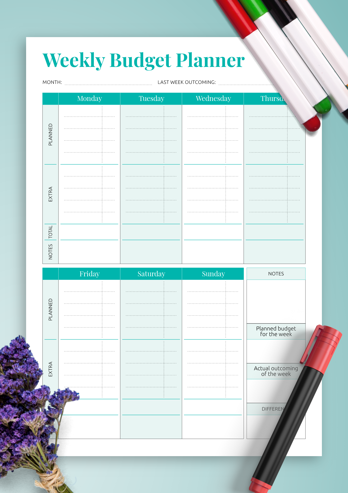 Download Simple Weekly Budget Template PDF Easy To Use Download Simple Weekly Budget Template PDF Easy To Use