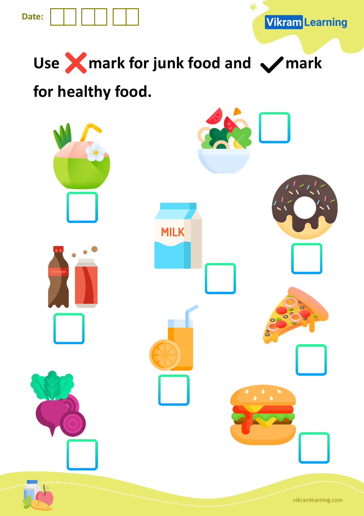 Printable Healthy And Unhealthy Foods Worksheet