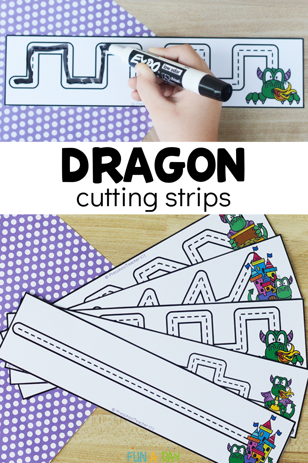 Dragon Cutting Strips Free Printable Fun A Day Dragon Cutting Strips Free Printable Fun A Day