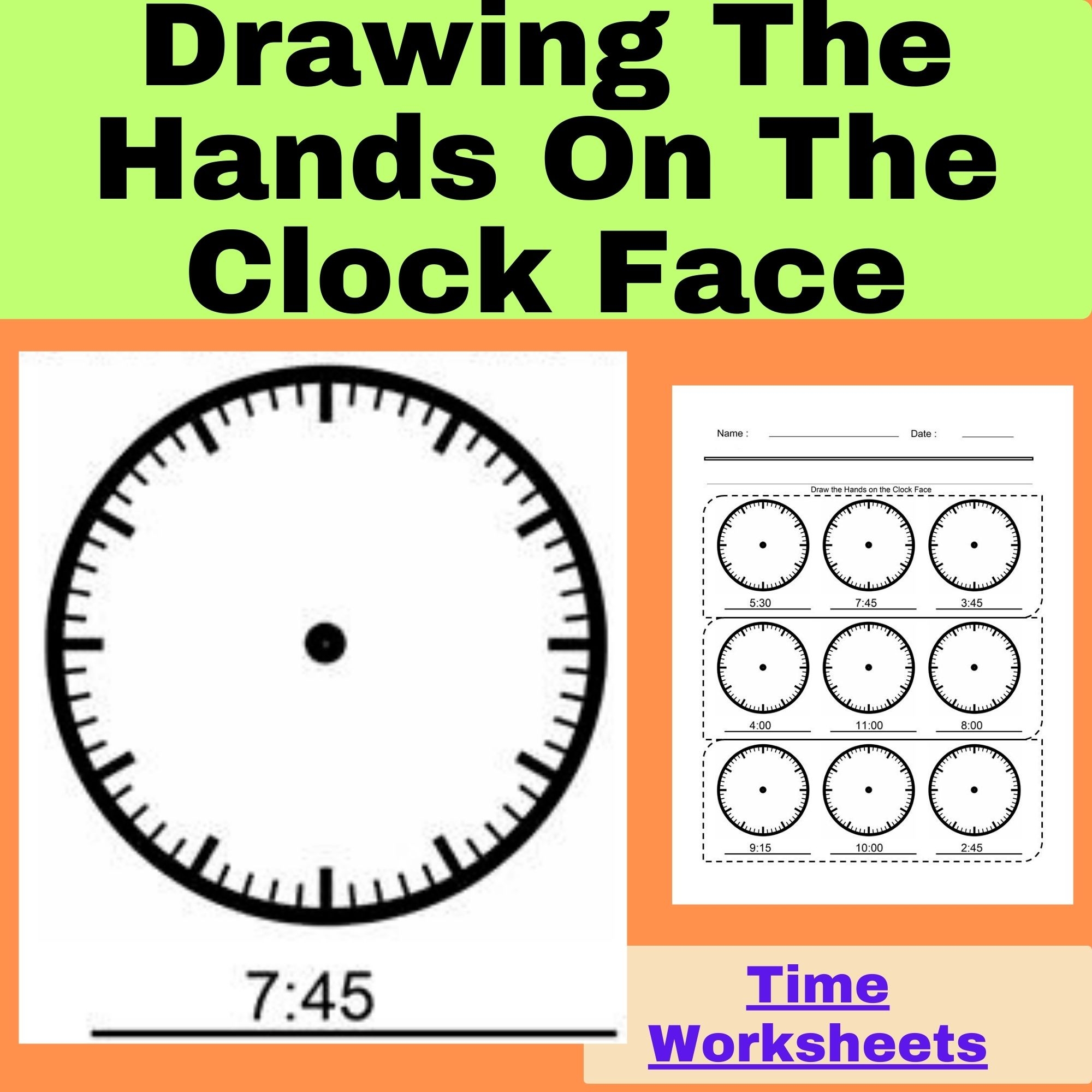 Drawing The Hands On The Clock Face Worksheets Time Worksheets Made By Teachers