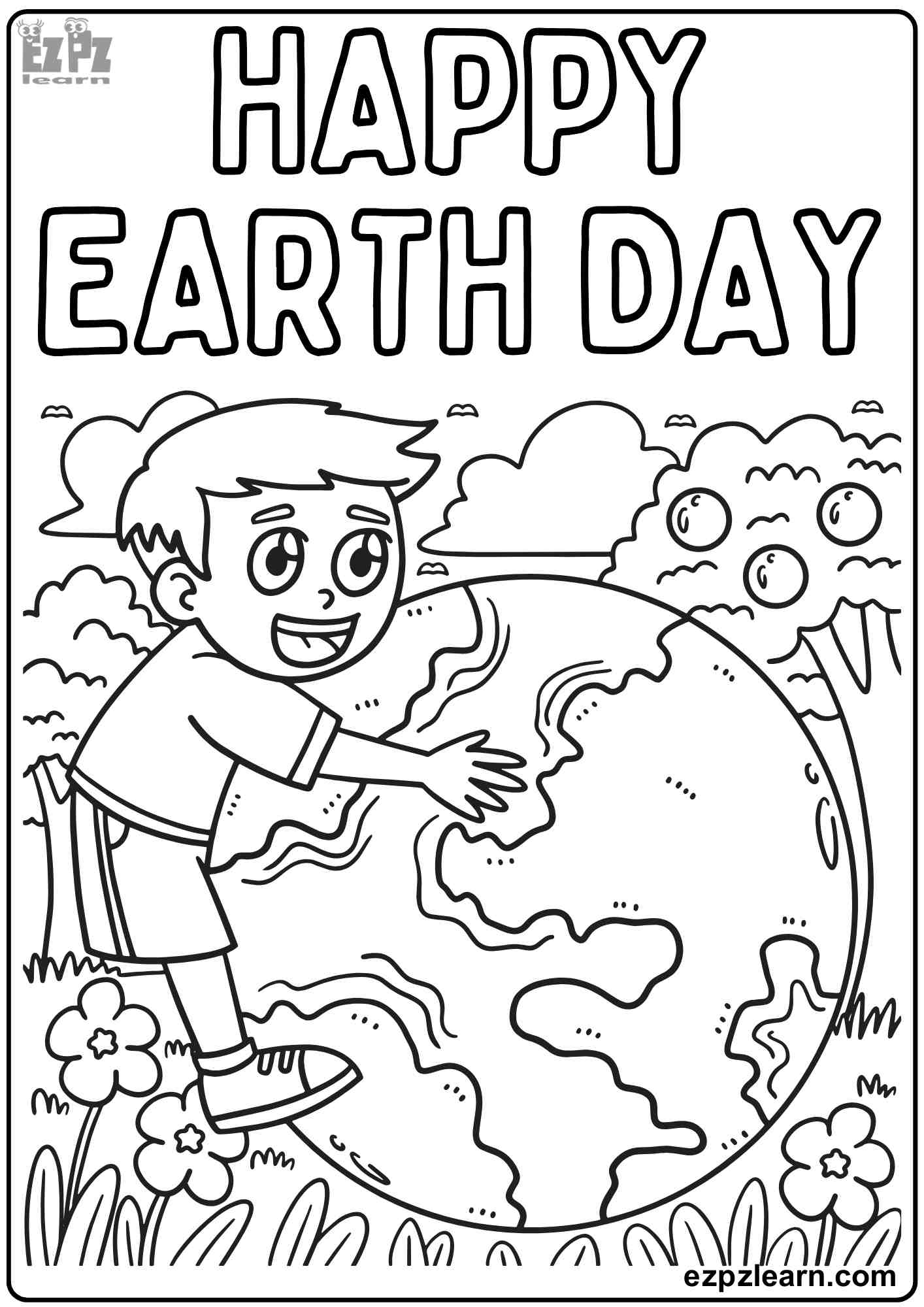 Earth Day Save The Earth Coloring Activity For Kids Free Printable 