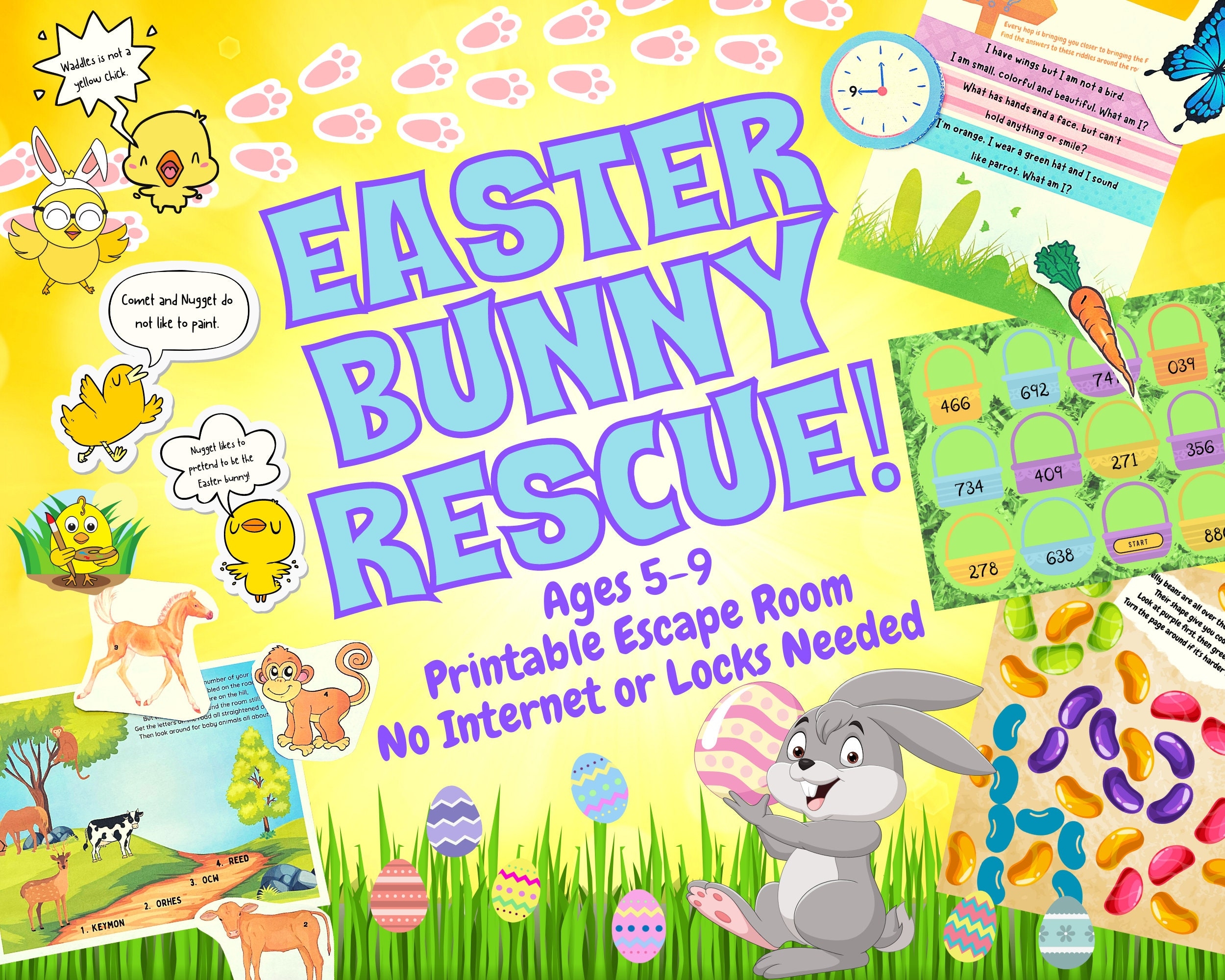 Easter Bunny Rescue Escape Room Game Printable Party Adventure Game For Kids And Families Logic Puzzles DIY Kit Easter Egg Hunt Easter Bunny Rescue Escape Room Game Printable Party Adventure Game For Kids And Families Logic Puzzles DIY Kit Easter Egg Hunt