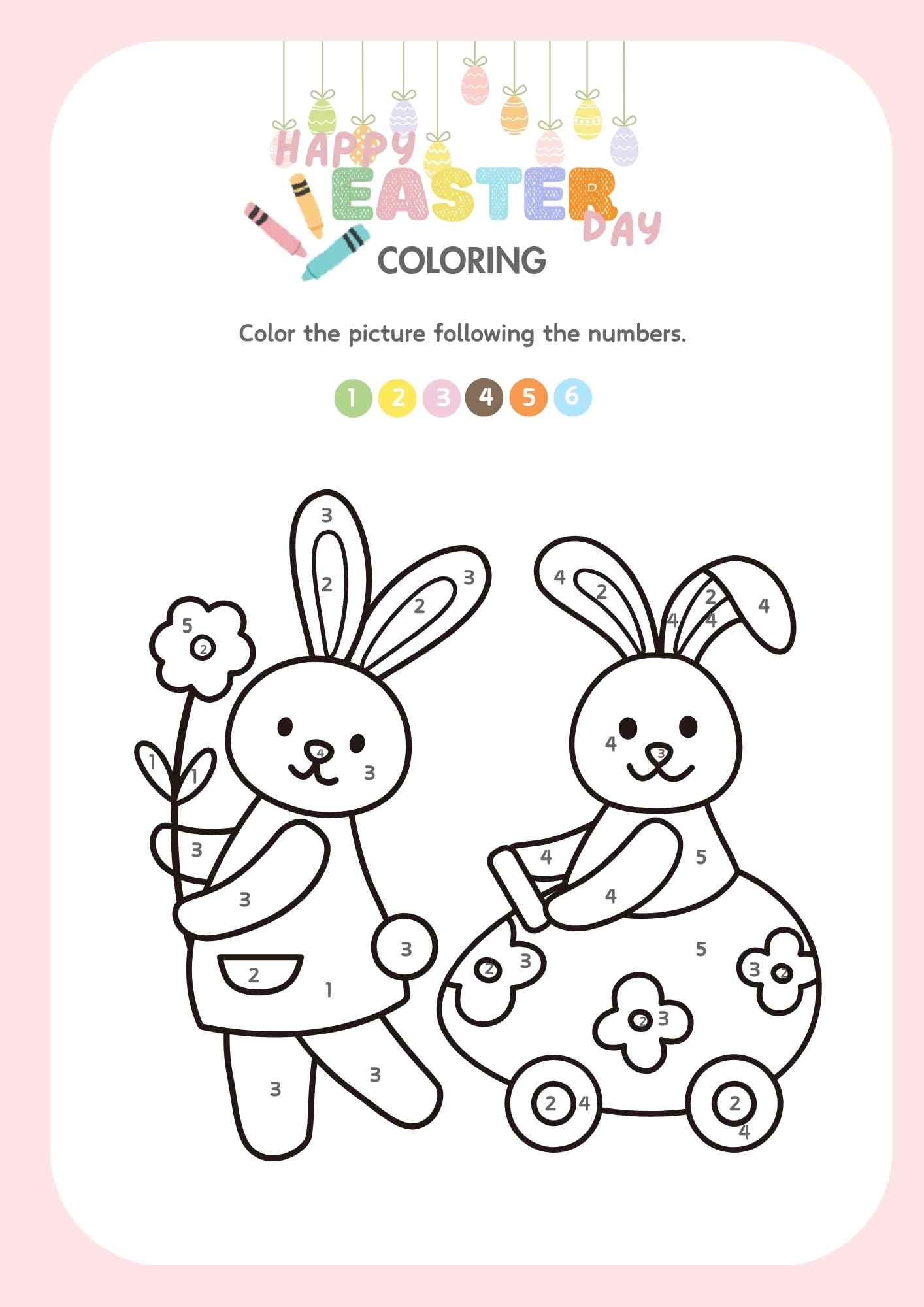 Easter Holiday Color By Number For Kids Free Printable PDF Ezpzlearn Easter Holiday Color By Number For Kids Free Printable PDF Ezpzlearn