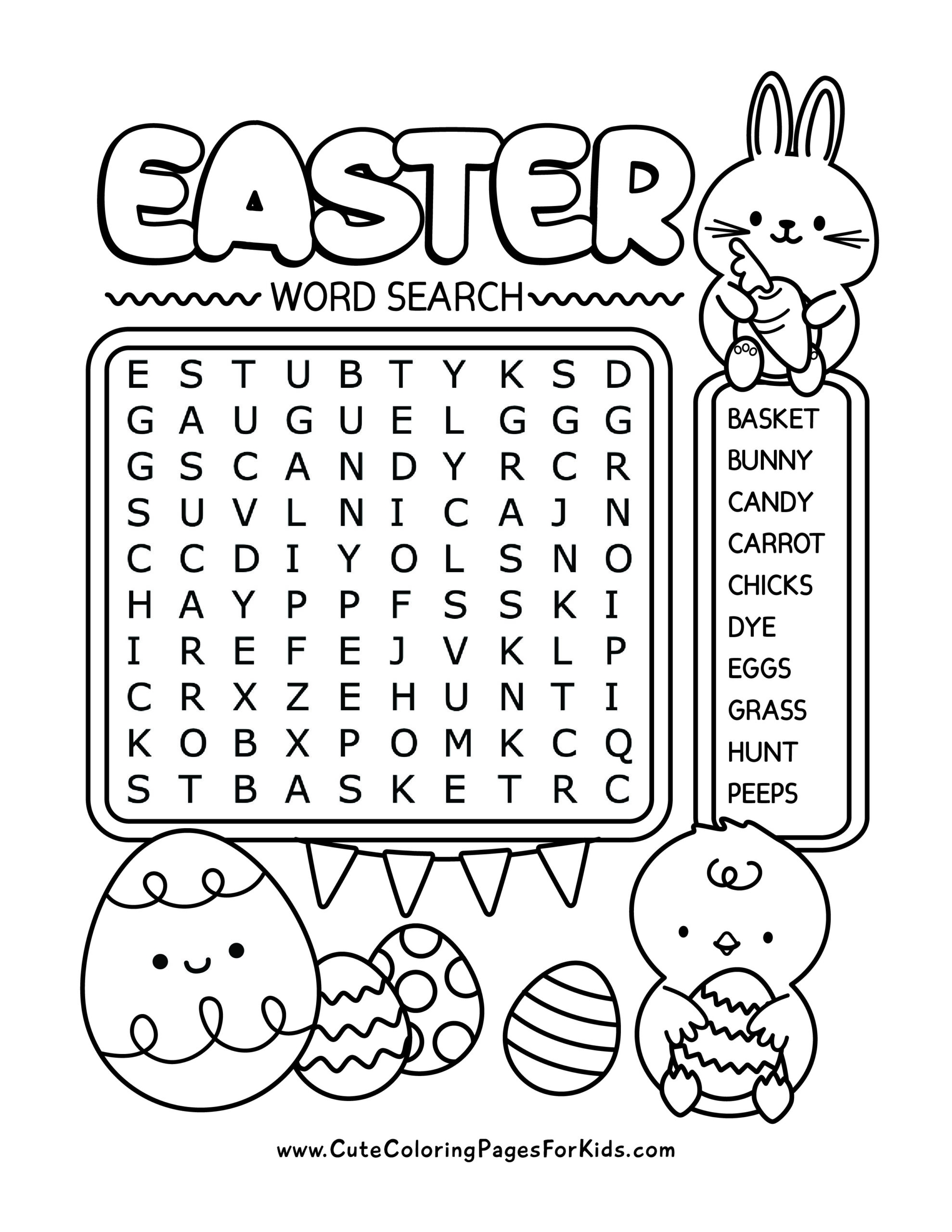 Easter Word Search Free Printable Activity For Kids Cute Easter Word Search Free Printable Activity For Kids Cute