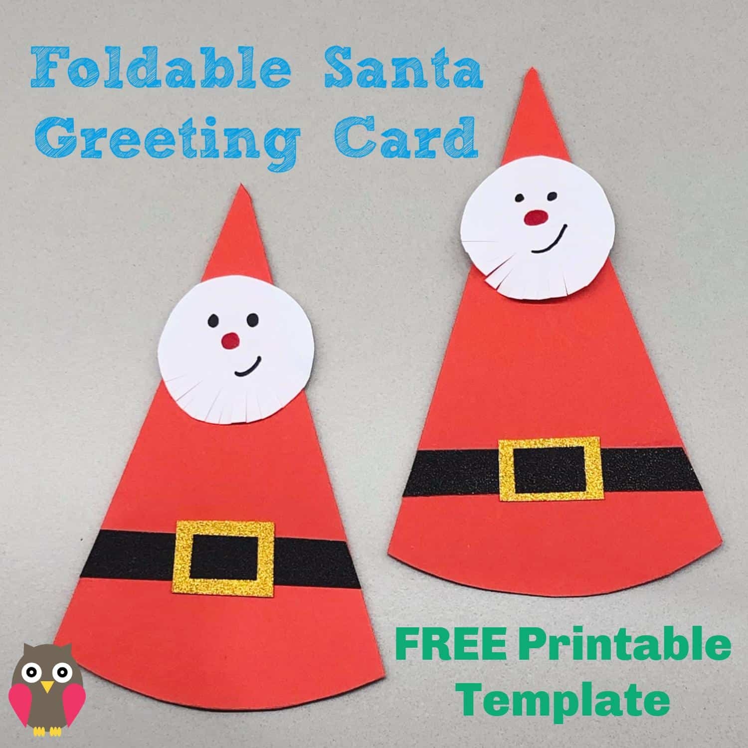 Easy DIY Santa Christmas Greeting Card With Free Printable Easy DIY Santa Christmas Greeting Card With Free Printable
