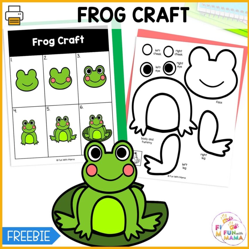 Easy Frog Craft Activity FREE PRINTABLE