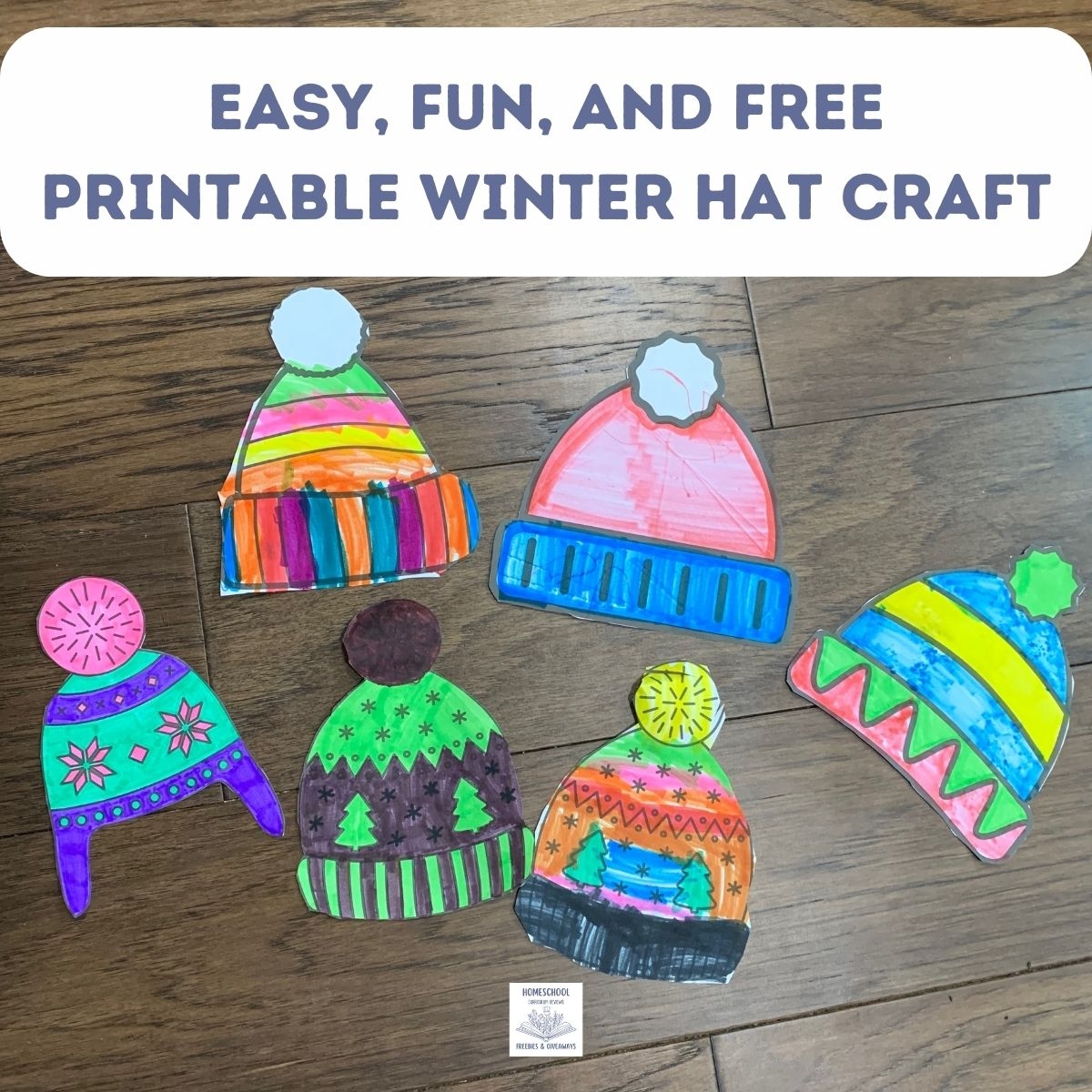Easy Fun And FREE Winter Hat Printable Craft Homeschool 