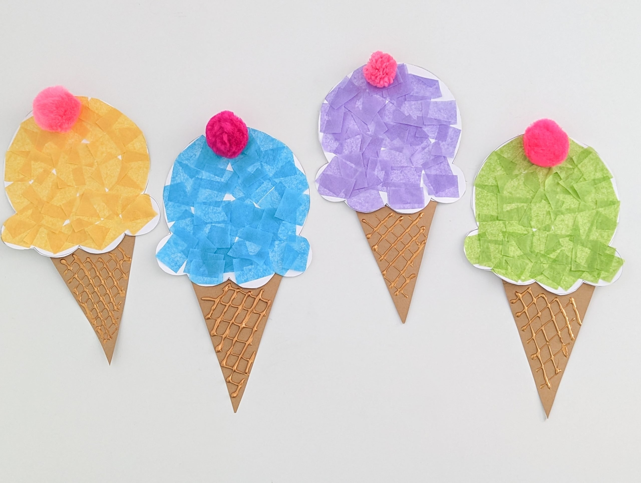Easy Tissue Paper Ice Cream Craft For Kids Easy Tissue Paper Ice Cream Craft For Kids