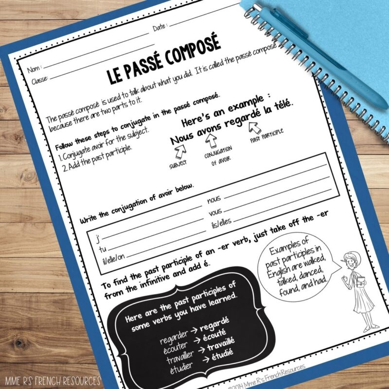 Le Passe Compose Printable Worksheets Le Passe Compose Printable Worksheets