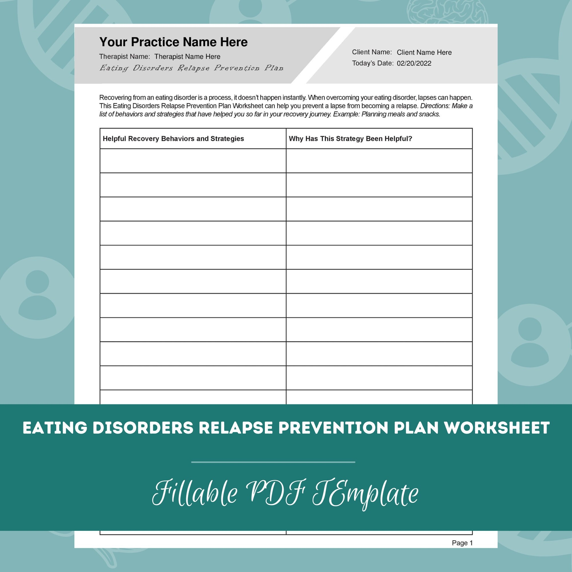Eating Disorder Relapse Prevention Plan Worksheet Editable Fillable PDF For Counselors Psychologists Psychiatrists Therapists Etsy Eating Disorder Relapse Prevention Plan Worksheet Editable Fillable PDF For Counselors Psychologists Psychiatrists Therapists Etsy