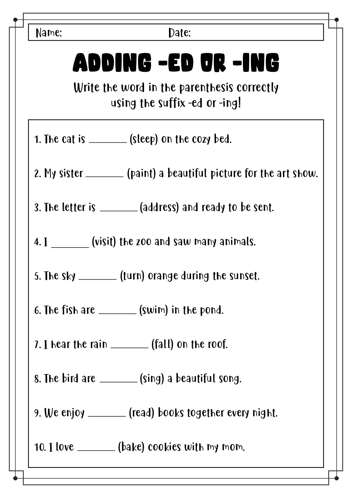 Ed And ing Endings BusyTeacher Free Printable Worksheets For Worksheets Library