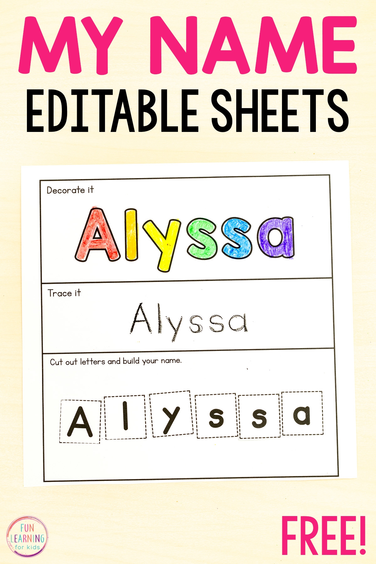 Free Printable Name Recognition Worksheets