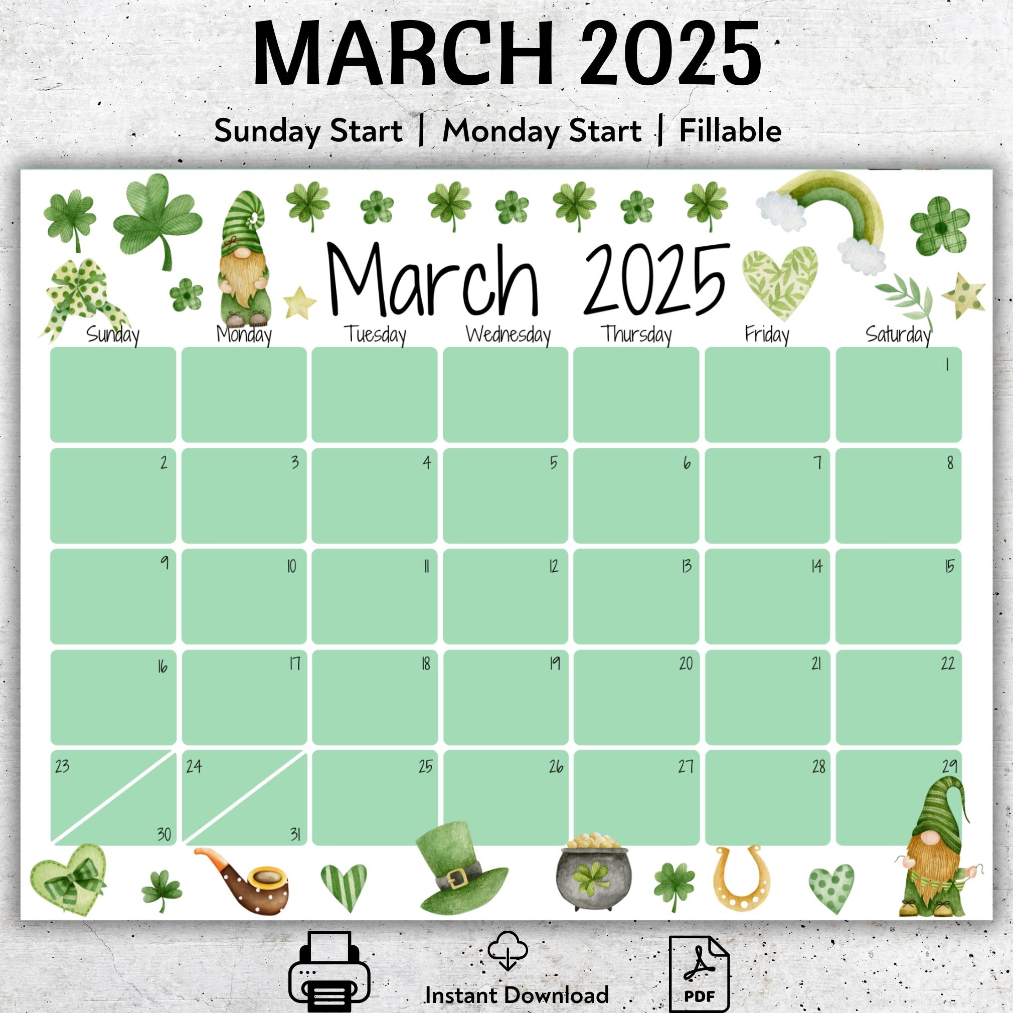 March Printable Preschool Calender March Printable Preschool Calender