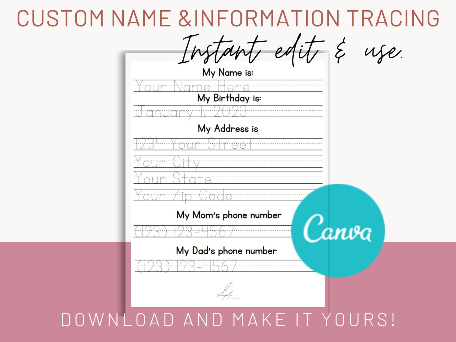 Editable Name Tracing Worksheet Canva Template 60 Pt TRACING PRINT Editable Name Tracing Worksheet Canva Template 60 Pt TRACING PRINT