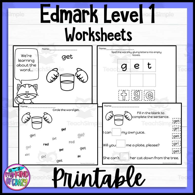 Edmark Level 1 Set O Printable Special Ed By Teach Simple