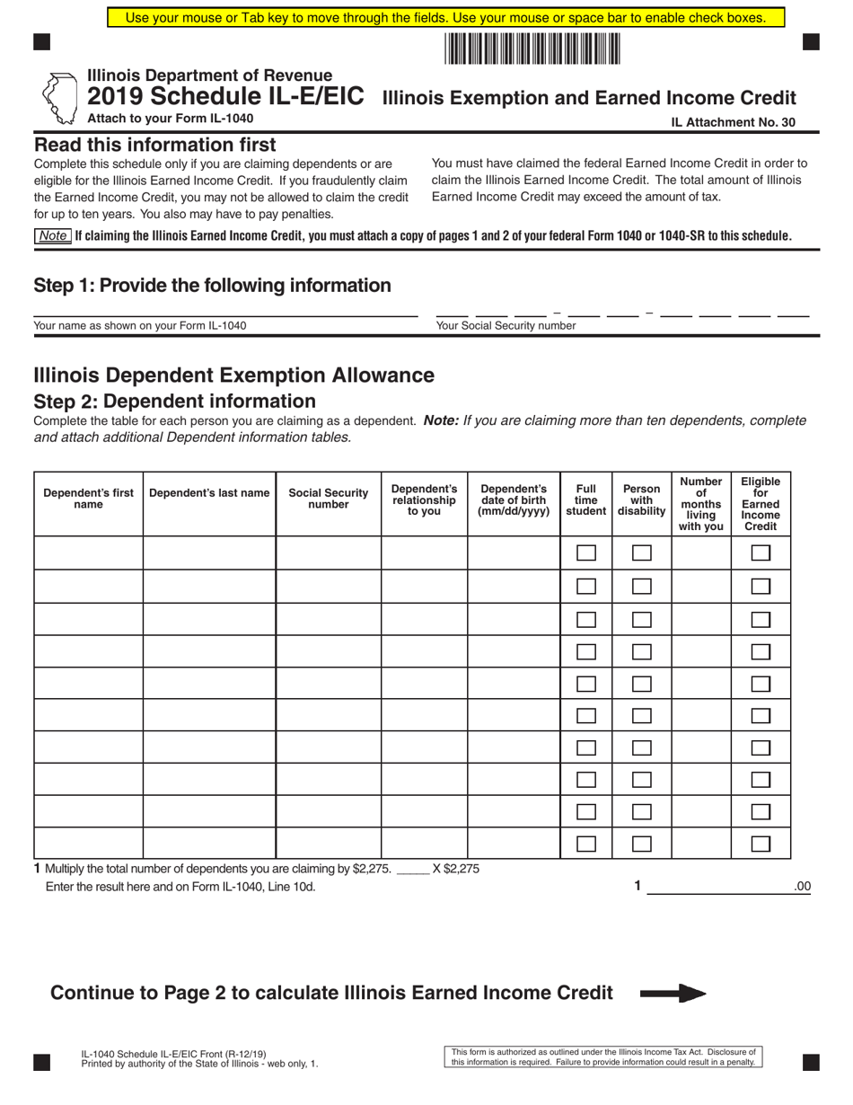 Eic Form 1040 Printable