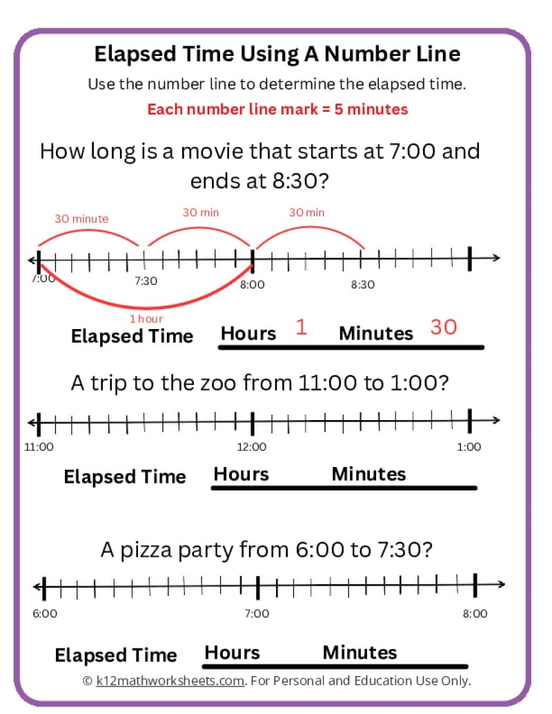 Elapsed Time Worksheets K12 Math Worksheets