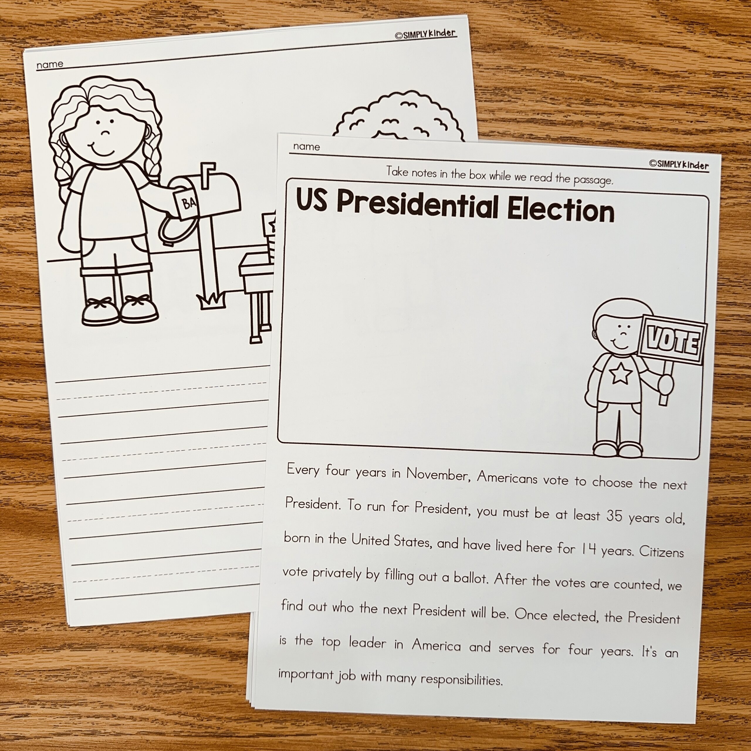 Free Printable Election Worksheets