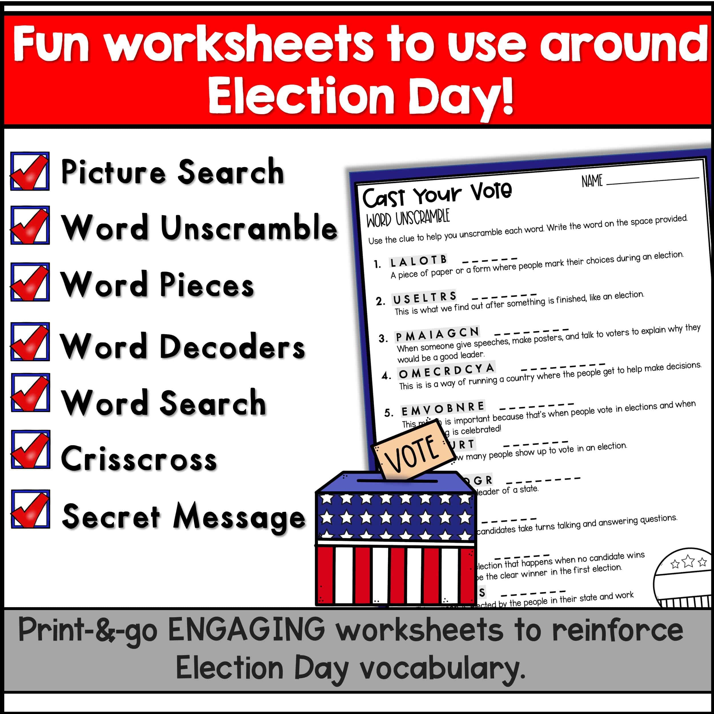 Election Day Puzzles Packet Voting Crossword Puzzle Election Word Search The Rocket Resource Election Day Puzzles Packet Voting Crossword Puzzle Election Word Search The Rocket Resource