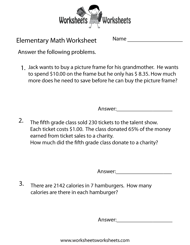 Elementary Math Word Problems Worksheet Worksheets Worksheets Elementary Math Word Problems Worksheet Worksheets Worksheets