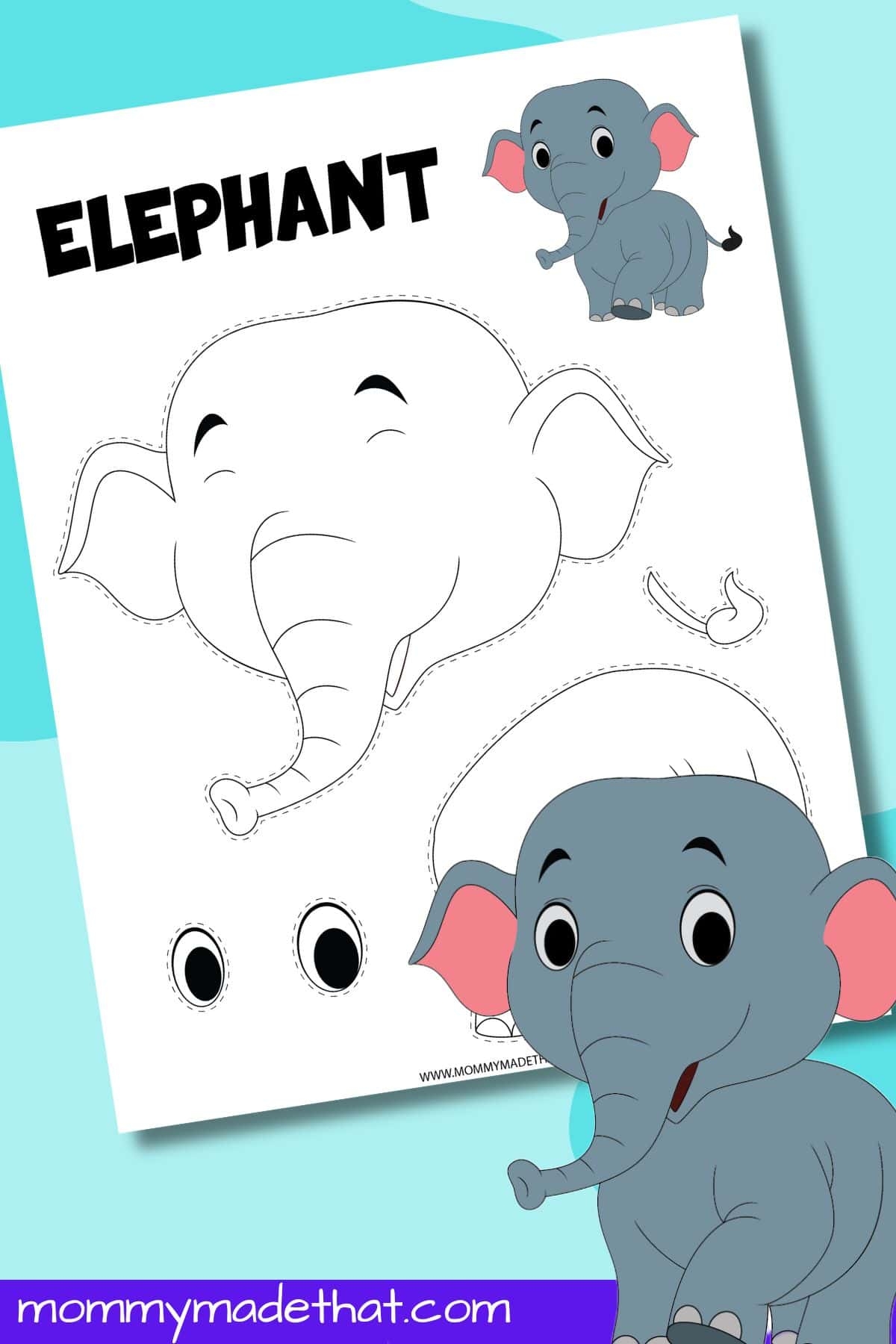 Elephant Craft Template Cut U0026 Paste Craft 