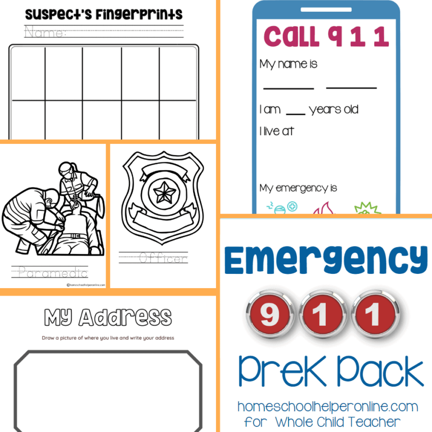 Emergency 911 Preschool Pack Community Helpers