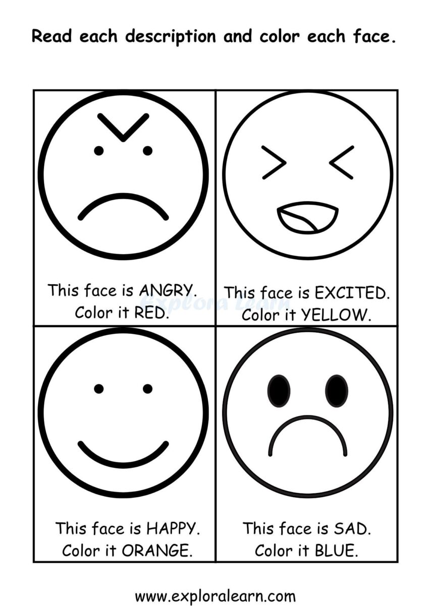 Emotions Worksheets For Preschool And Kindergarten 2 To 6 Years Kids