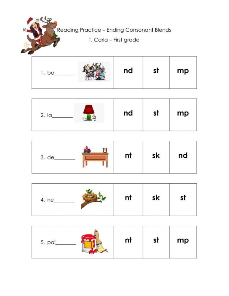 Ending Blends Interactive Worksheet Live Worksheets Worksheets Library