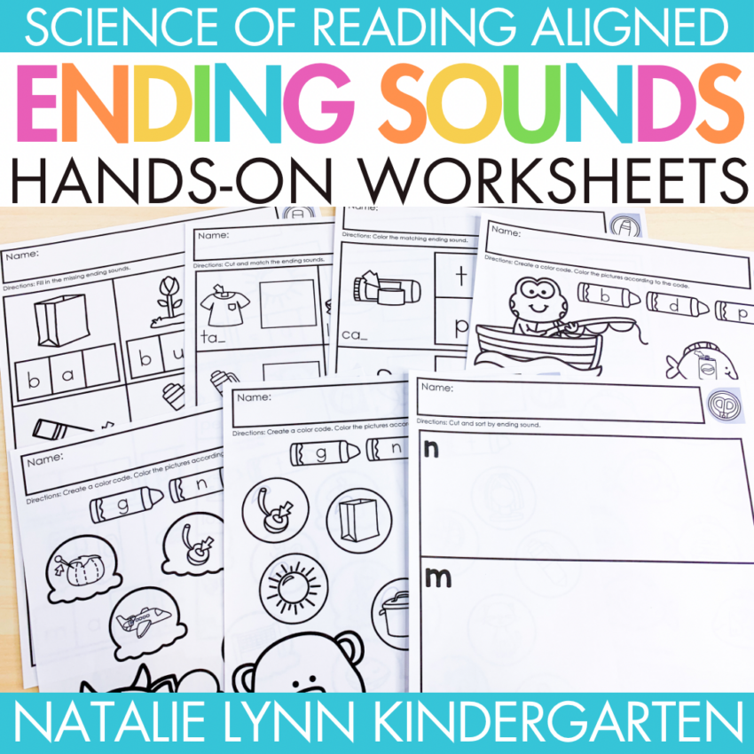 Ending Sounds Worksheets Kindergarten Phonics Worksheets CVC Word Ending Sounds