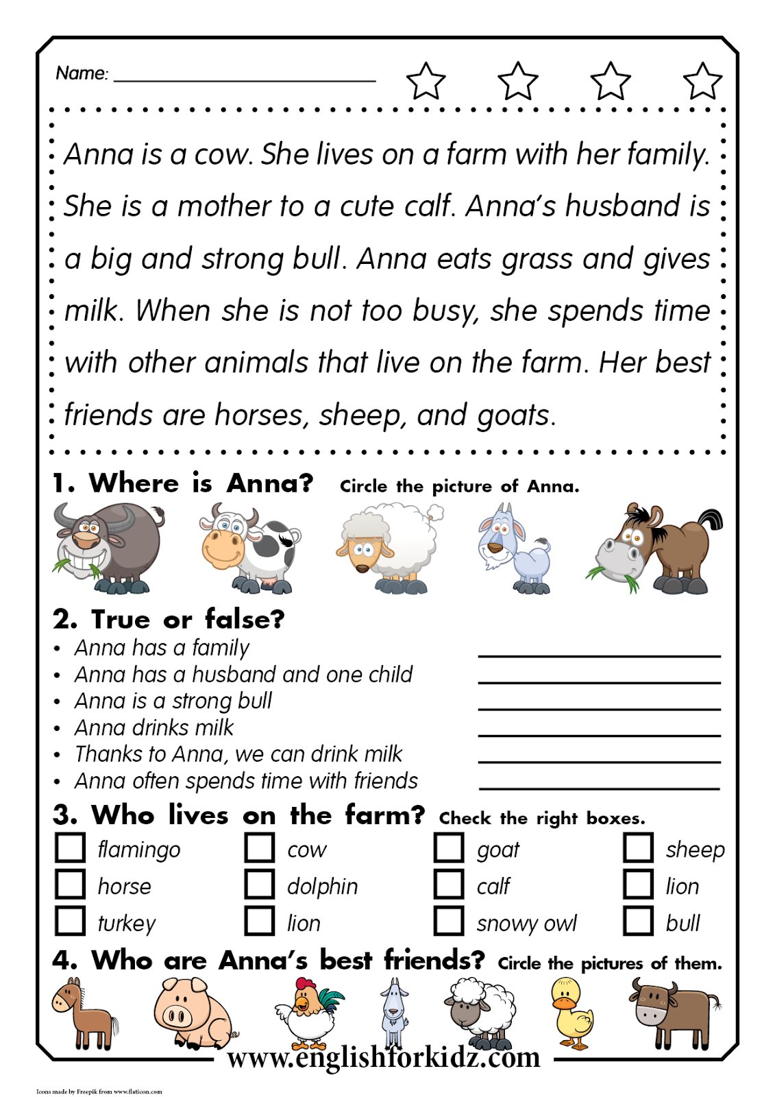 Reading Comprehension For Kids Worksheet Reading Comprehension For Kids Worksheet
