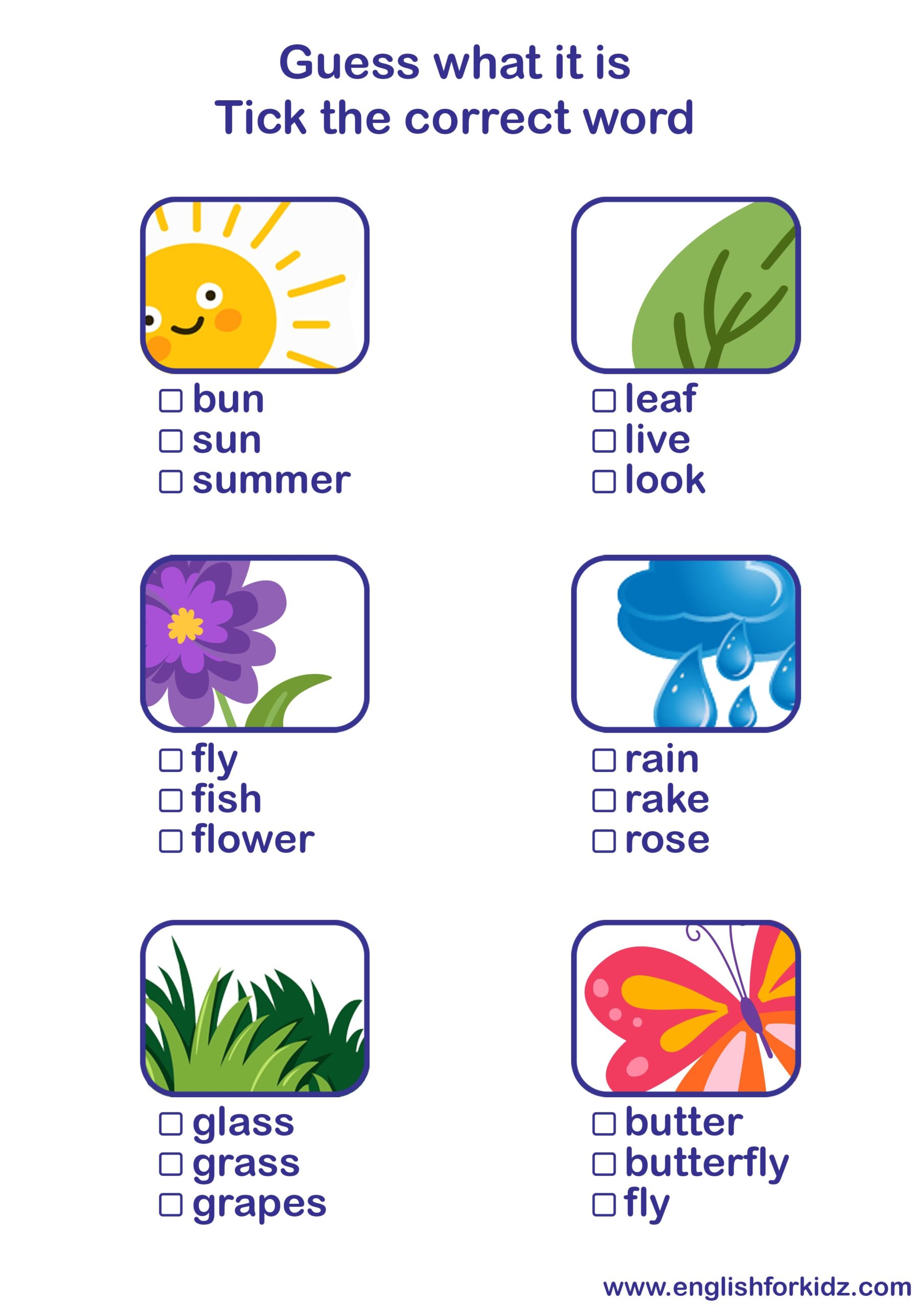 English For Kids Step By Step Spring Vocabulary Worksheets