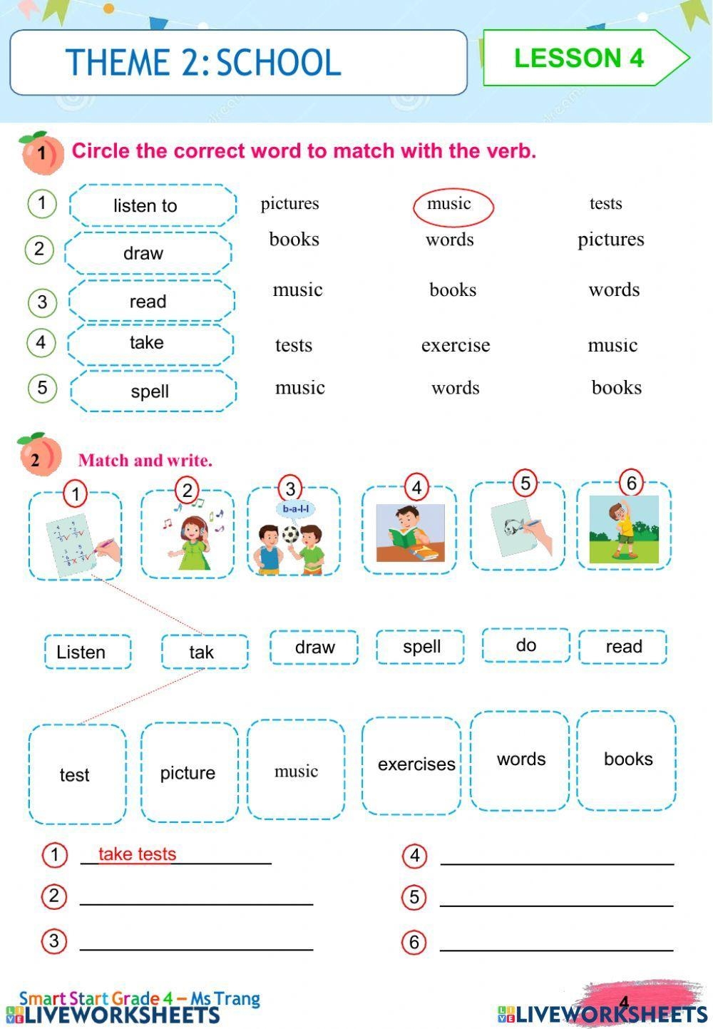 English Grade 4 Interactive Worksheet Worksheets Library