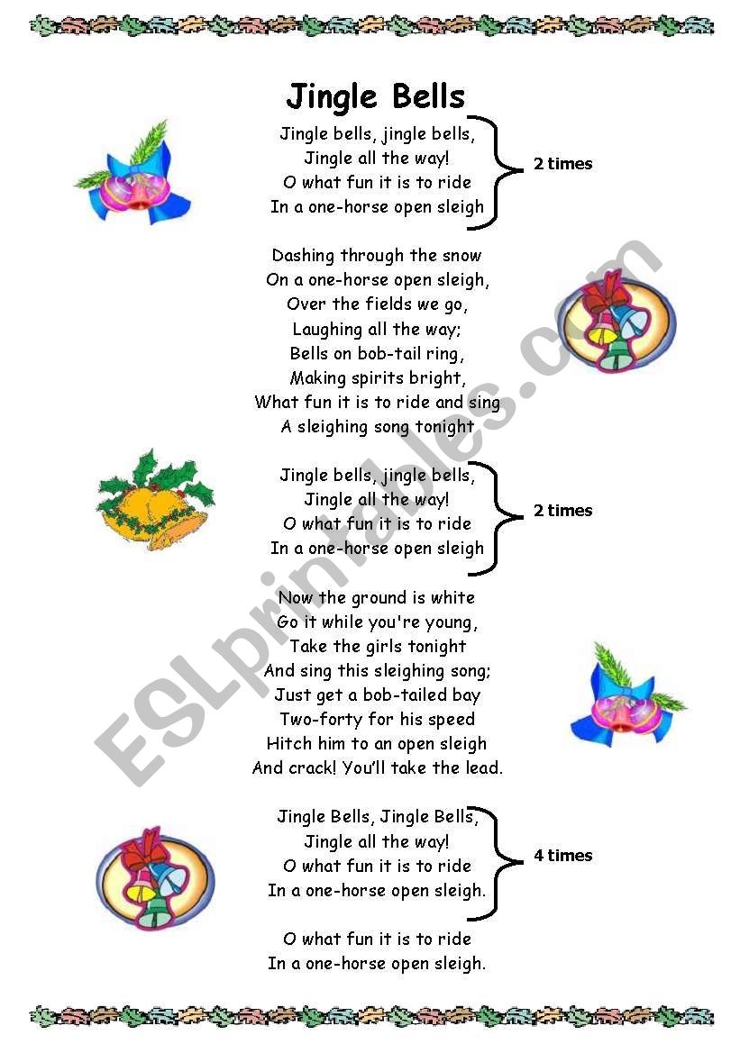 English Worksheets Jingle Bells Lyrics Worksheets Library English Worksheets Jingle Bells Lyrics Worksheets Library